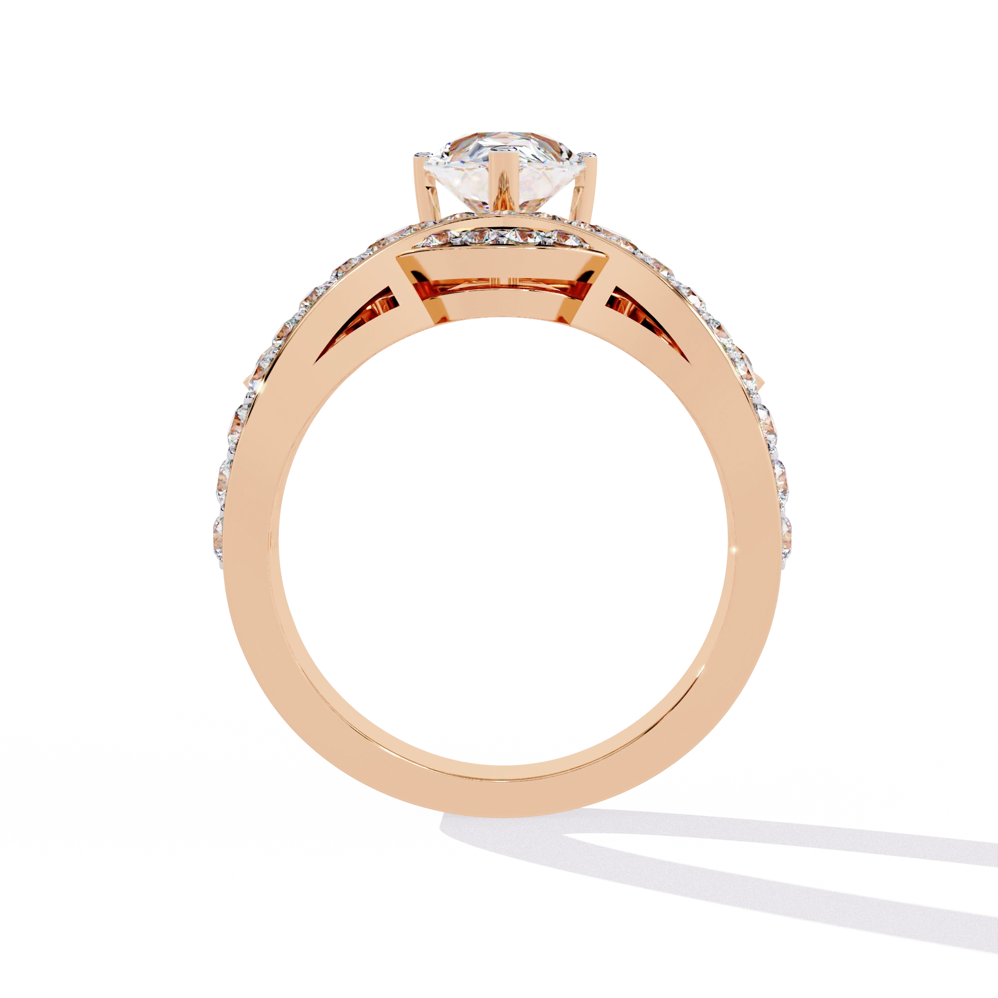 Princess-Inspired Pear Cut Diamond Bridal Ring