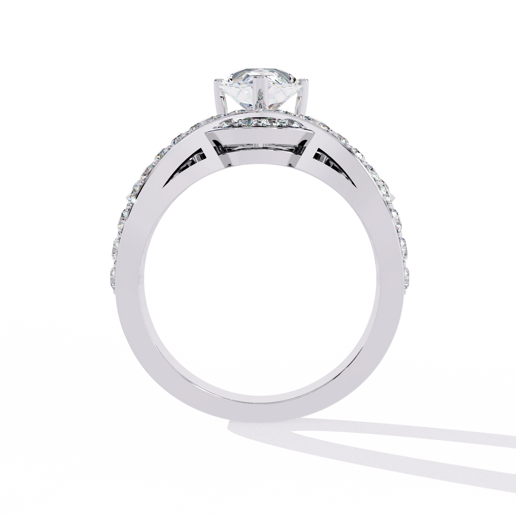 Princess-Inspired Pear Cut Diamond Bridal Ring