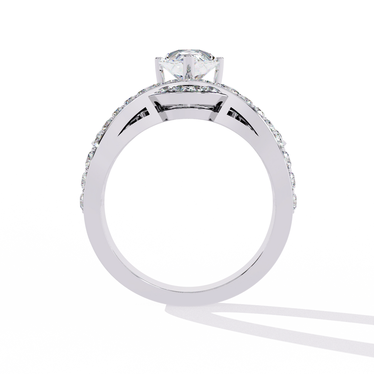 Princess-Inspired Pear Cut Diamond Bridal Ring