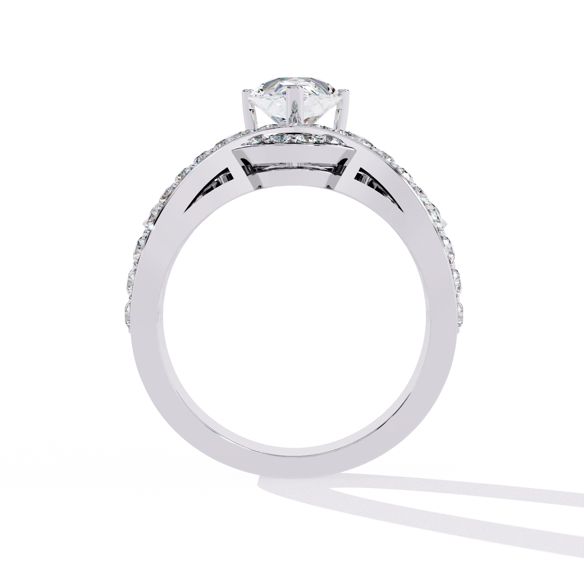 Princess-Inspired Pear Cut Diamond Bridal Ring