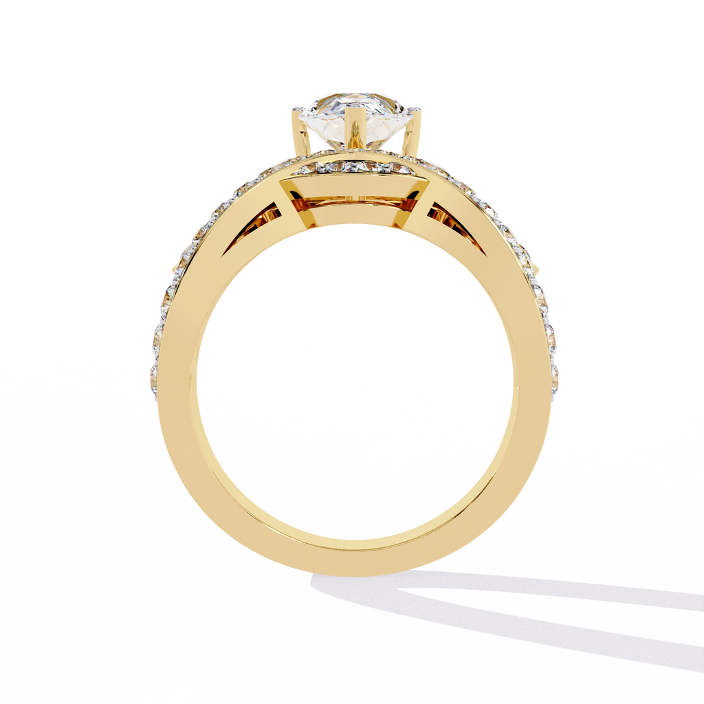 Princess-Inspired Pear Cut Diamond Bridal Ring