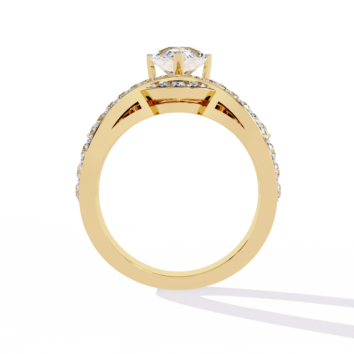 Princess-Inspired Pear Cut Diamond Bridal Ring