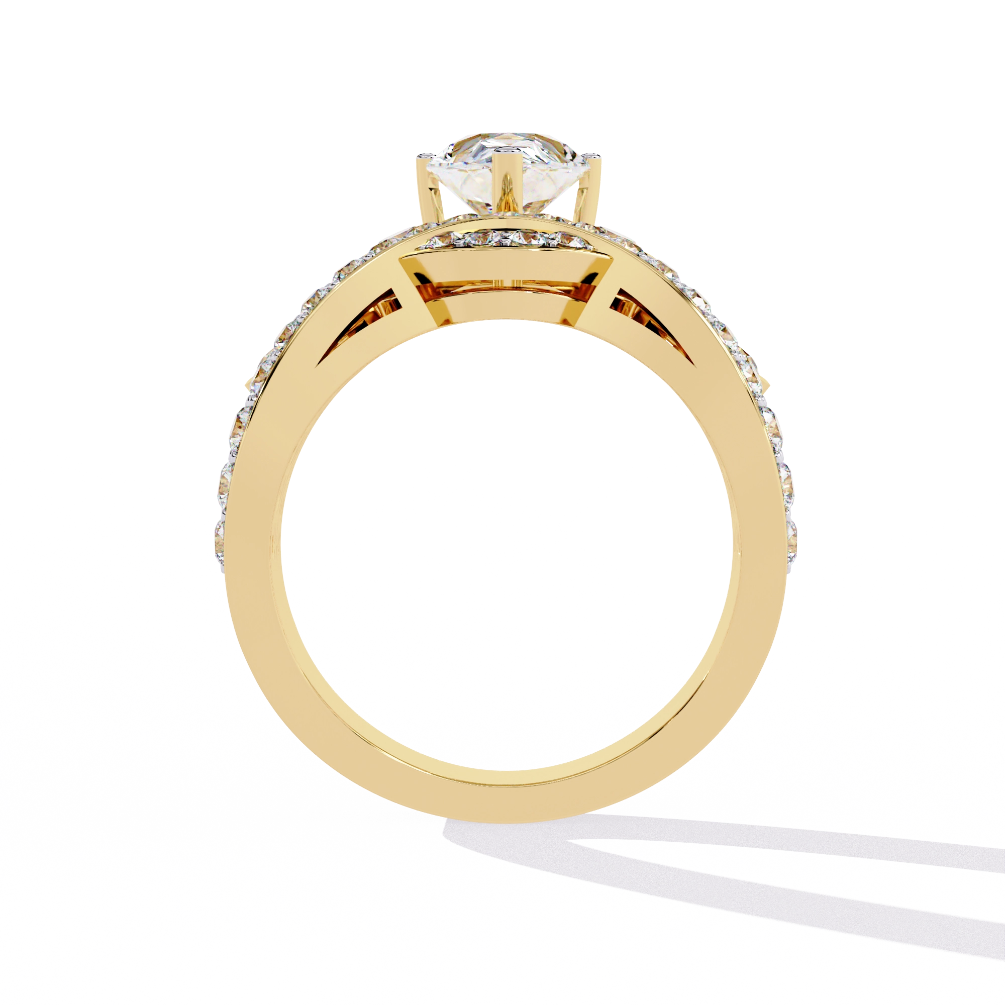 Princess-Inspired Pear Cut Diamond Bridal Ring