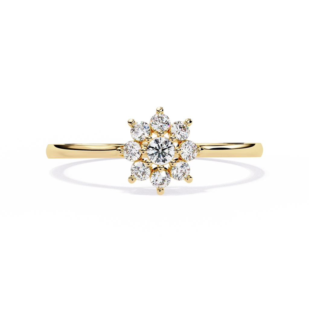 Floral Diamond Cluster Ring