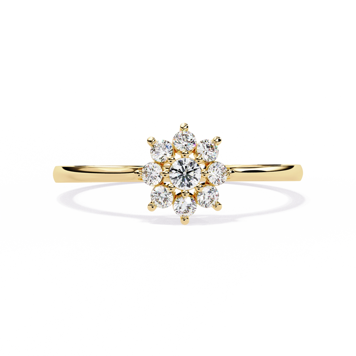 Floral Diamond Cluster Ring