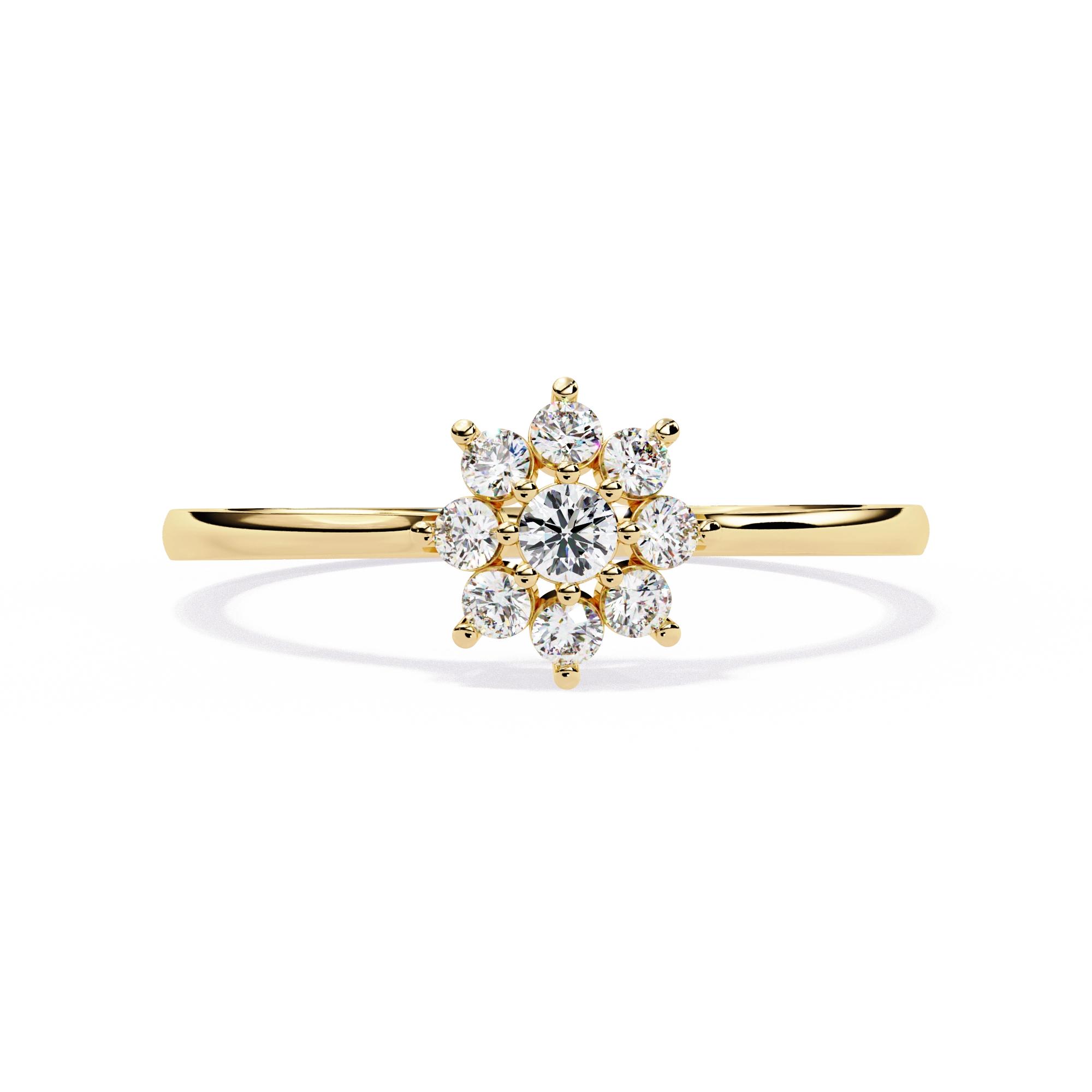 Floral Diamond Cluster Ring