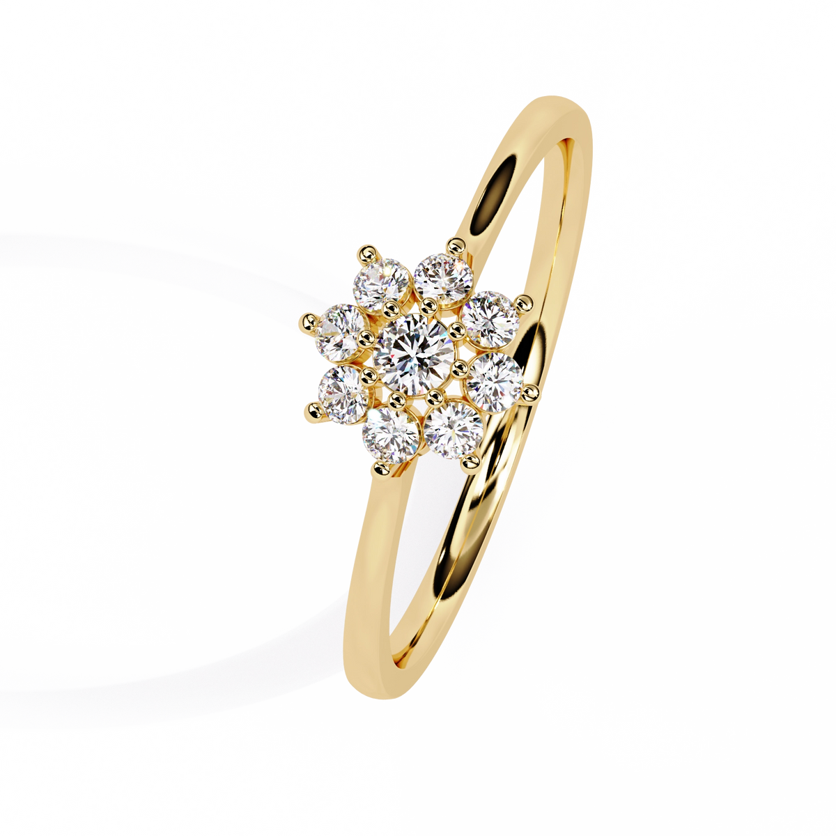Floral Diamond Cluster Ring