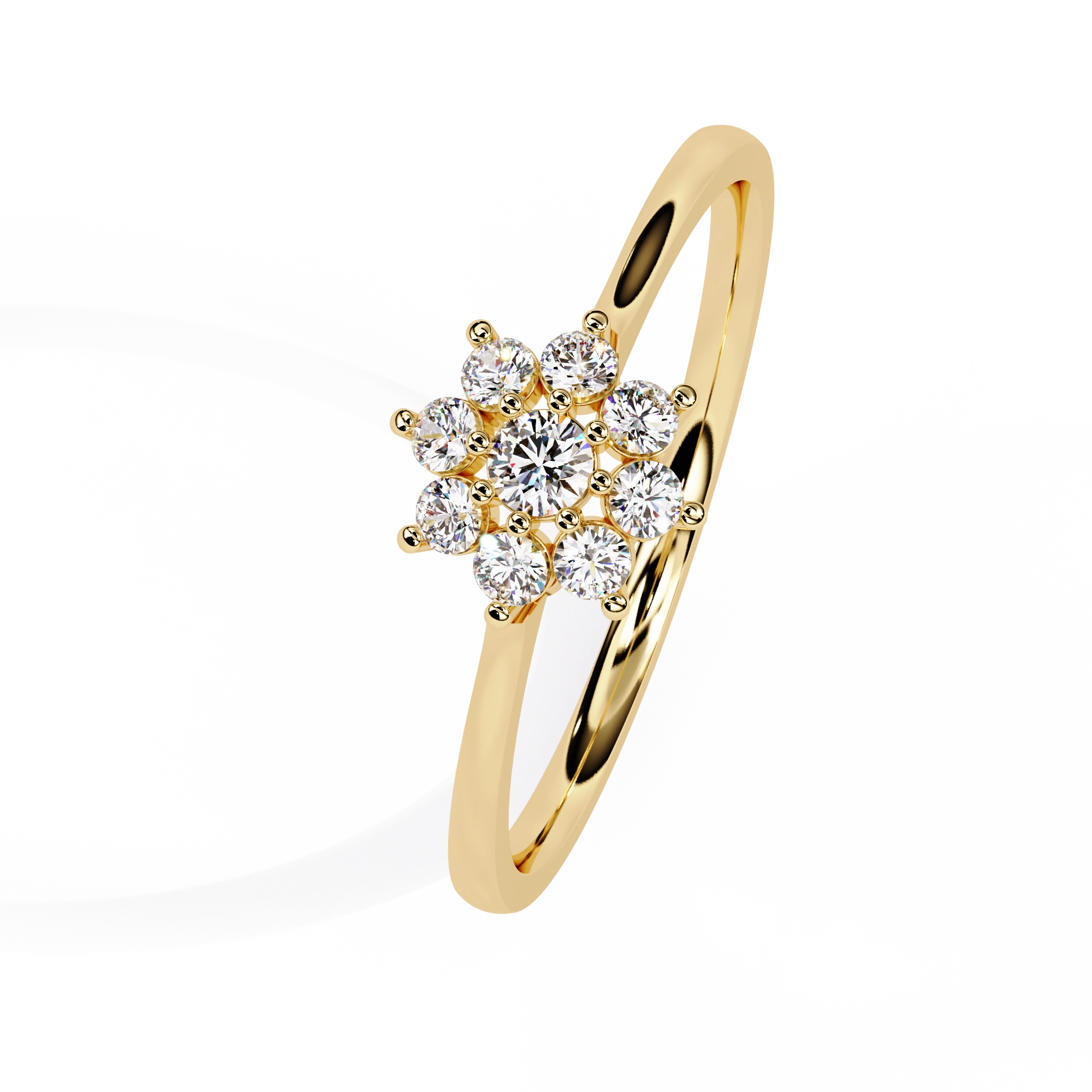 Floral Diamond Cluster Ring