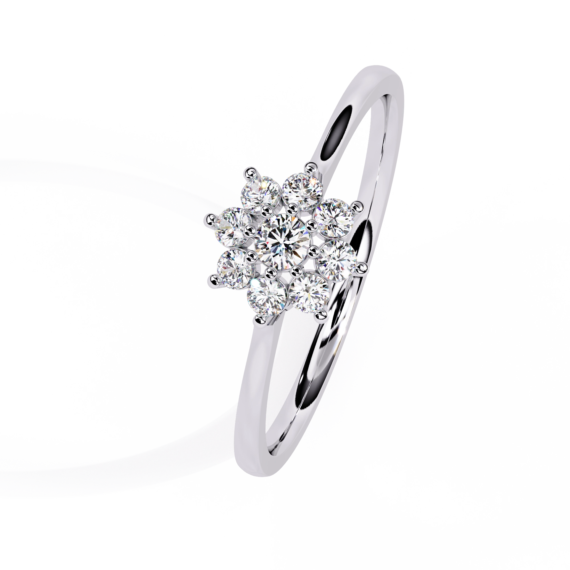 Floral Diamond Cluster Ring