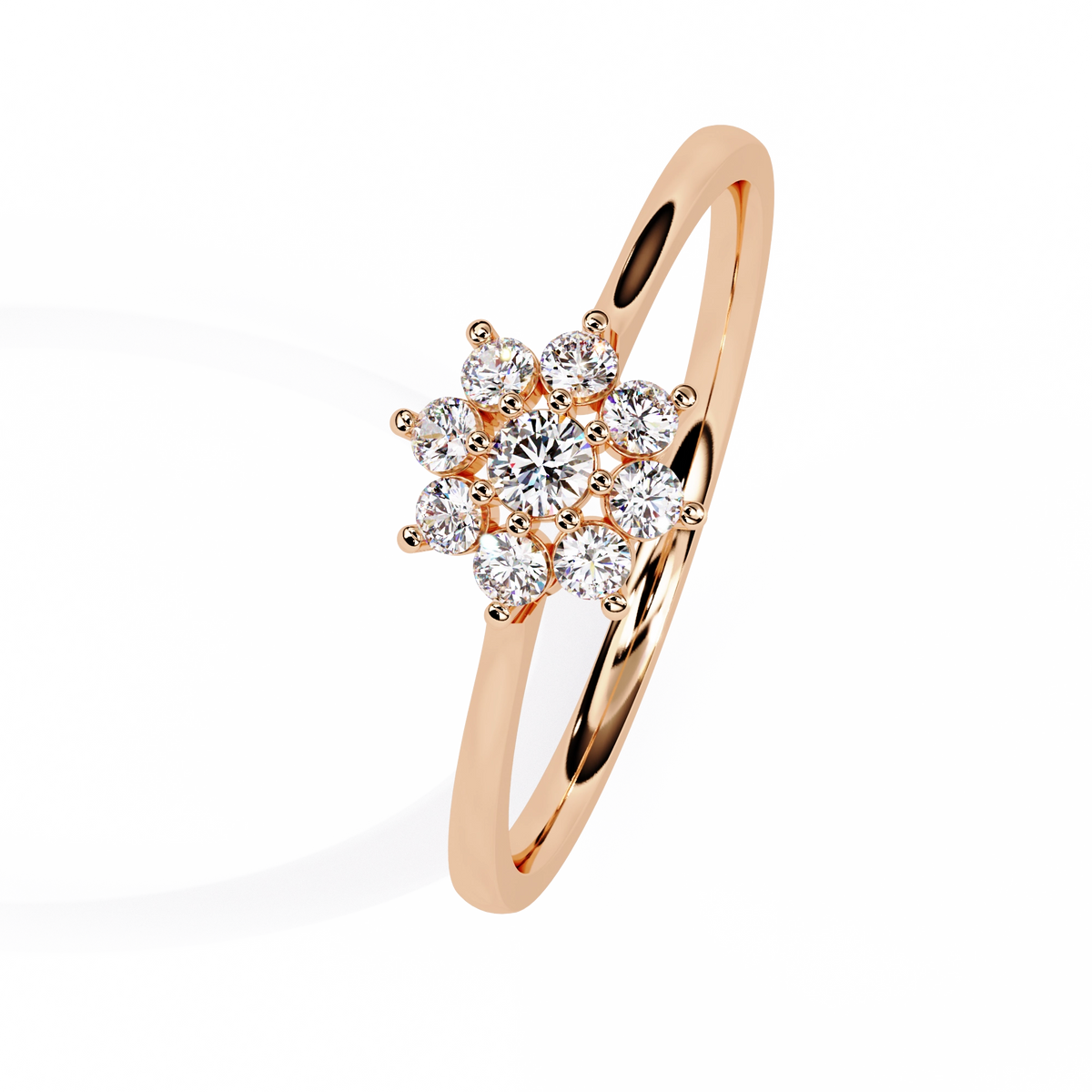 Floral Diamond Cluster Ring