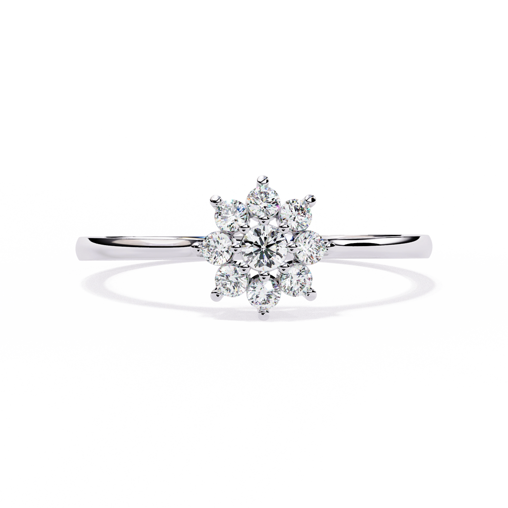 Floral Diamond Cluster Ring