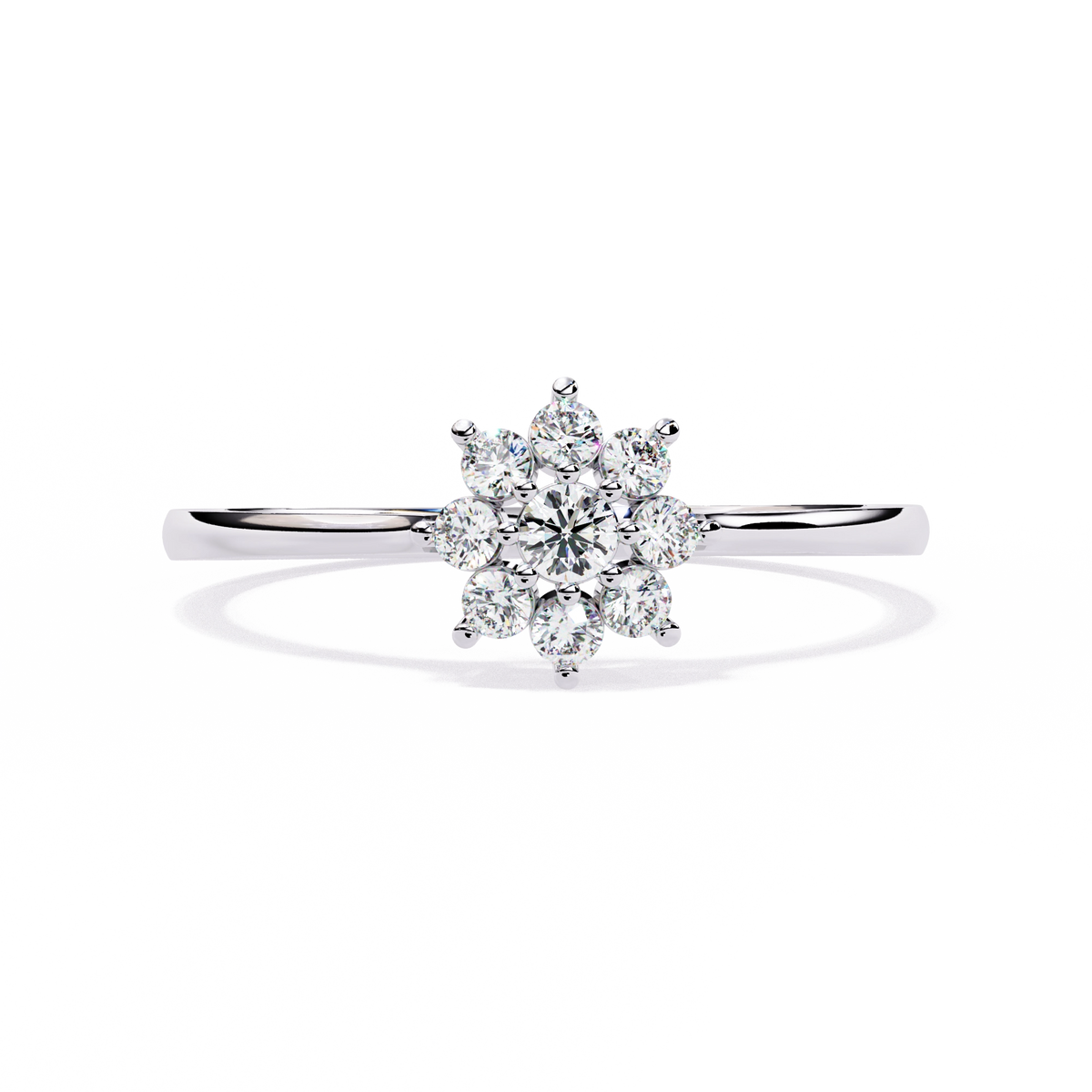 Floral Diamond Cluster Ring