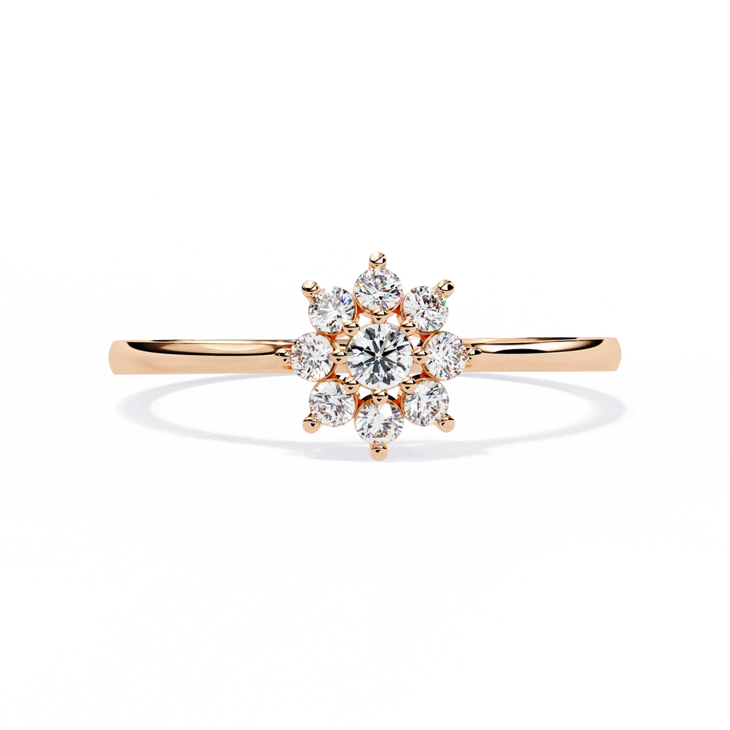 Floral Diamond Cluster Ring