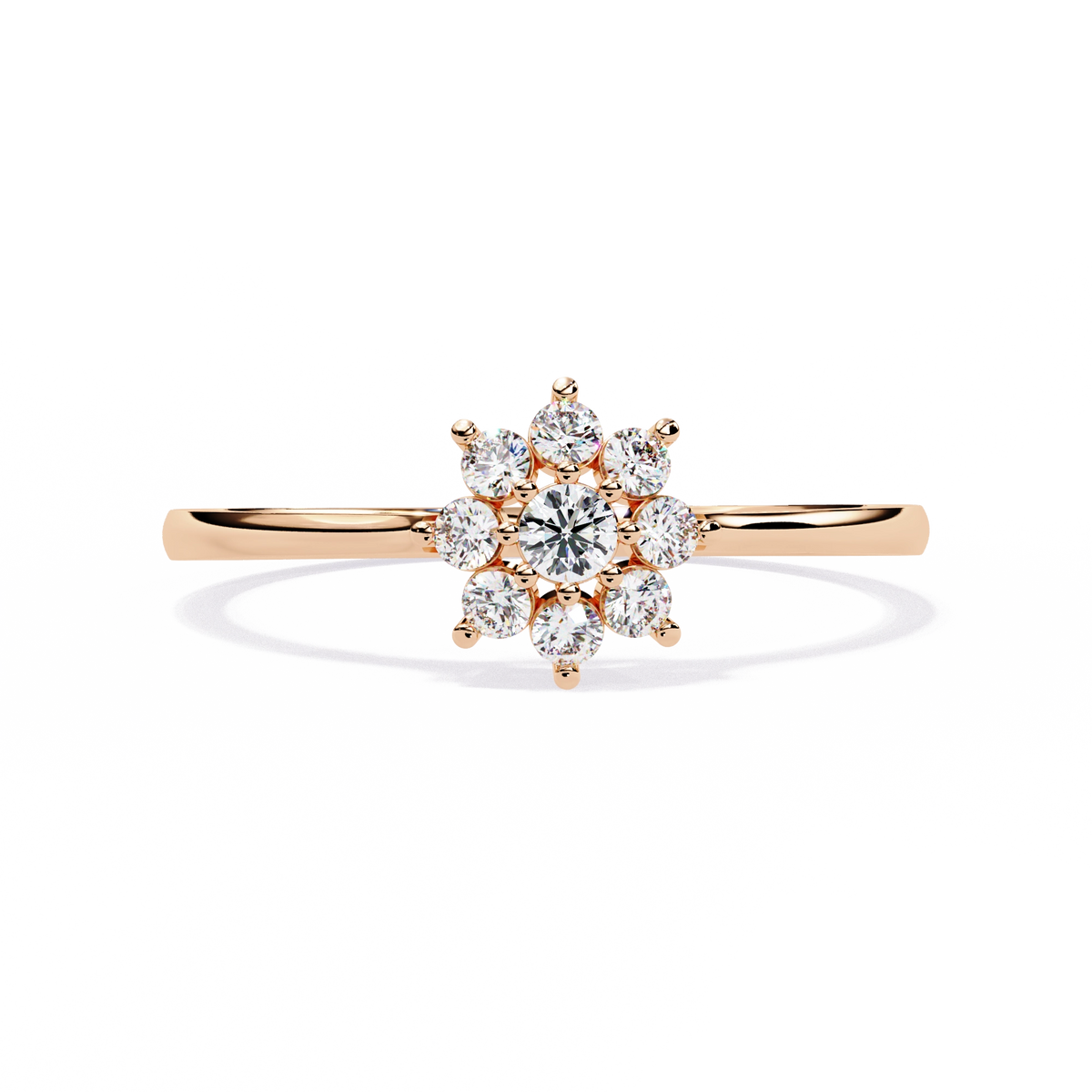 Floral Diamond Cluster Ring