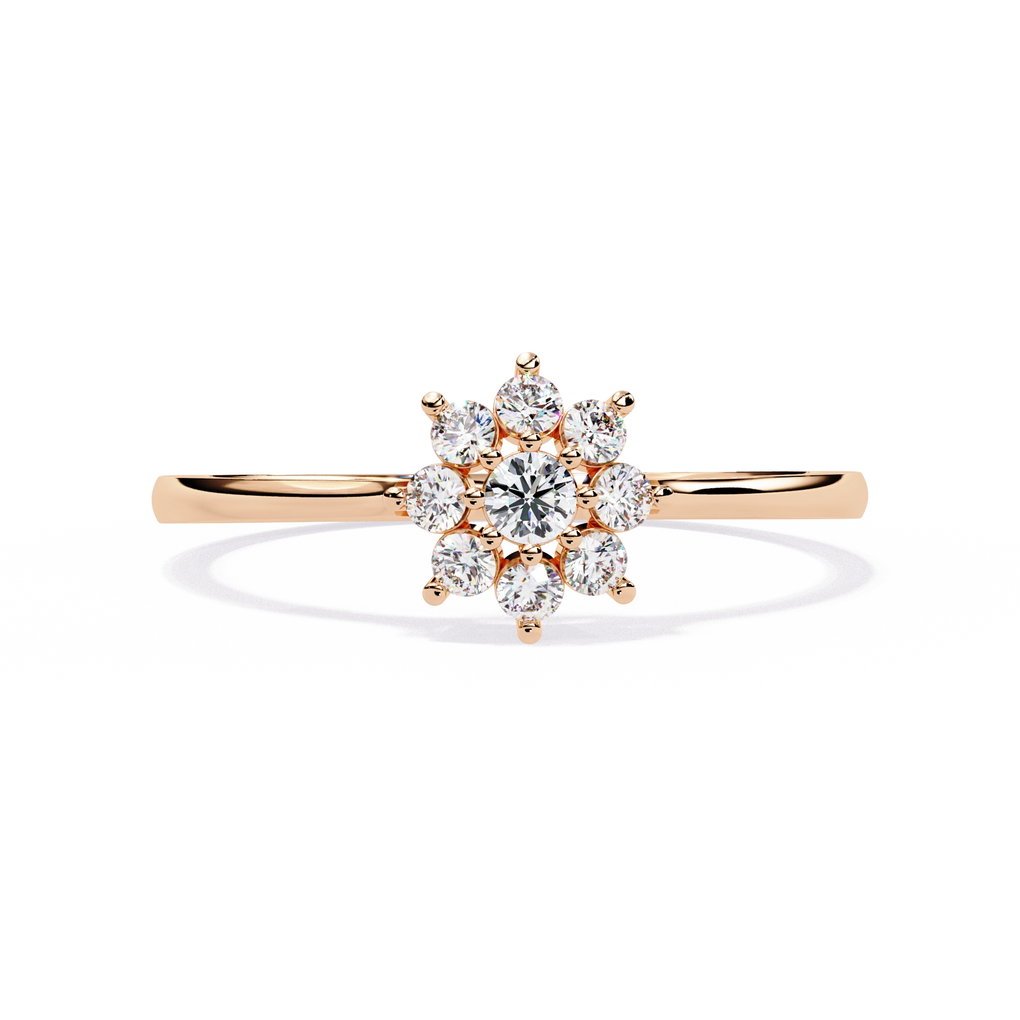 Floral Diamond Cluster Ring