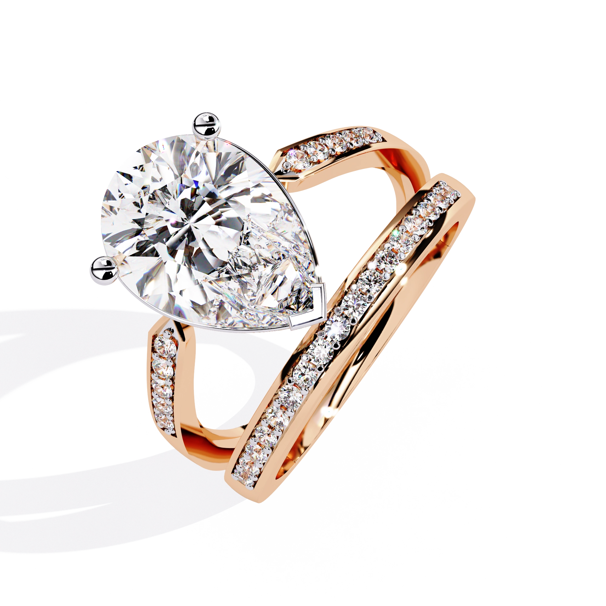Pear-Cut Diamond Ring