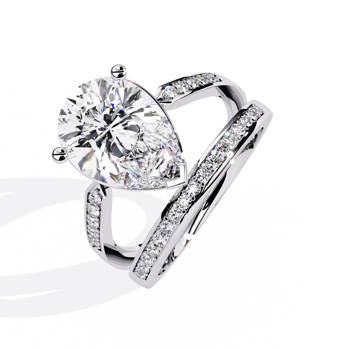 Pear-Cut Diamond Ring