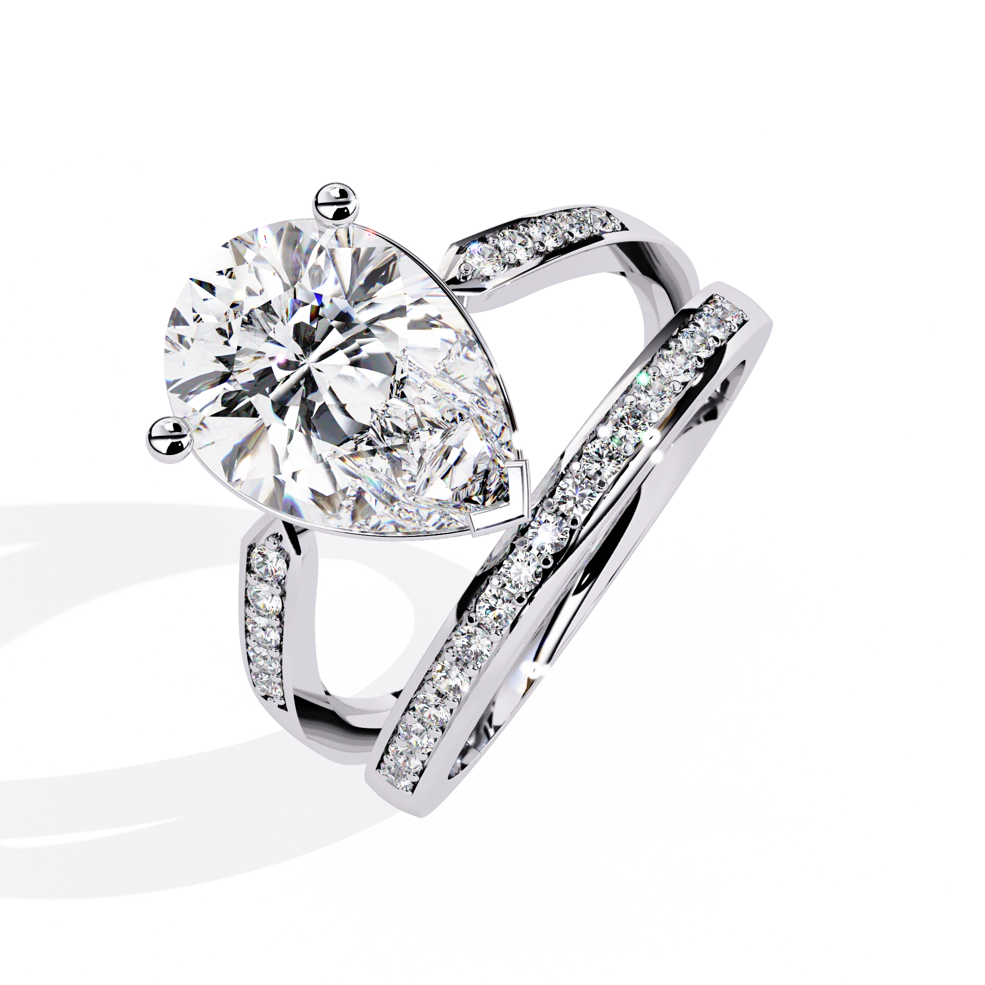 Pear-Cut Diamond Ring