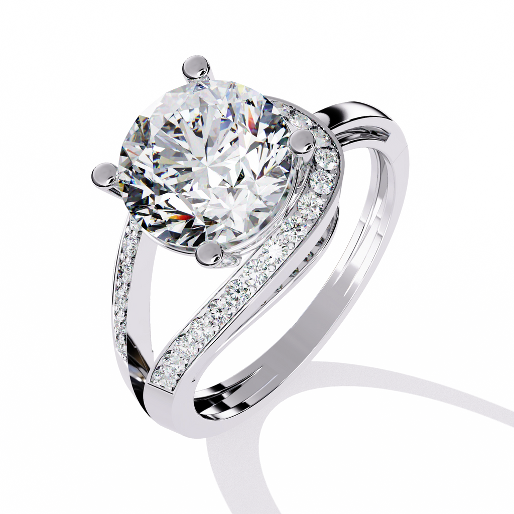 Elegant Gold Plated Solitaire Ring with Sparkling CZ Stones