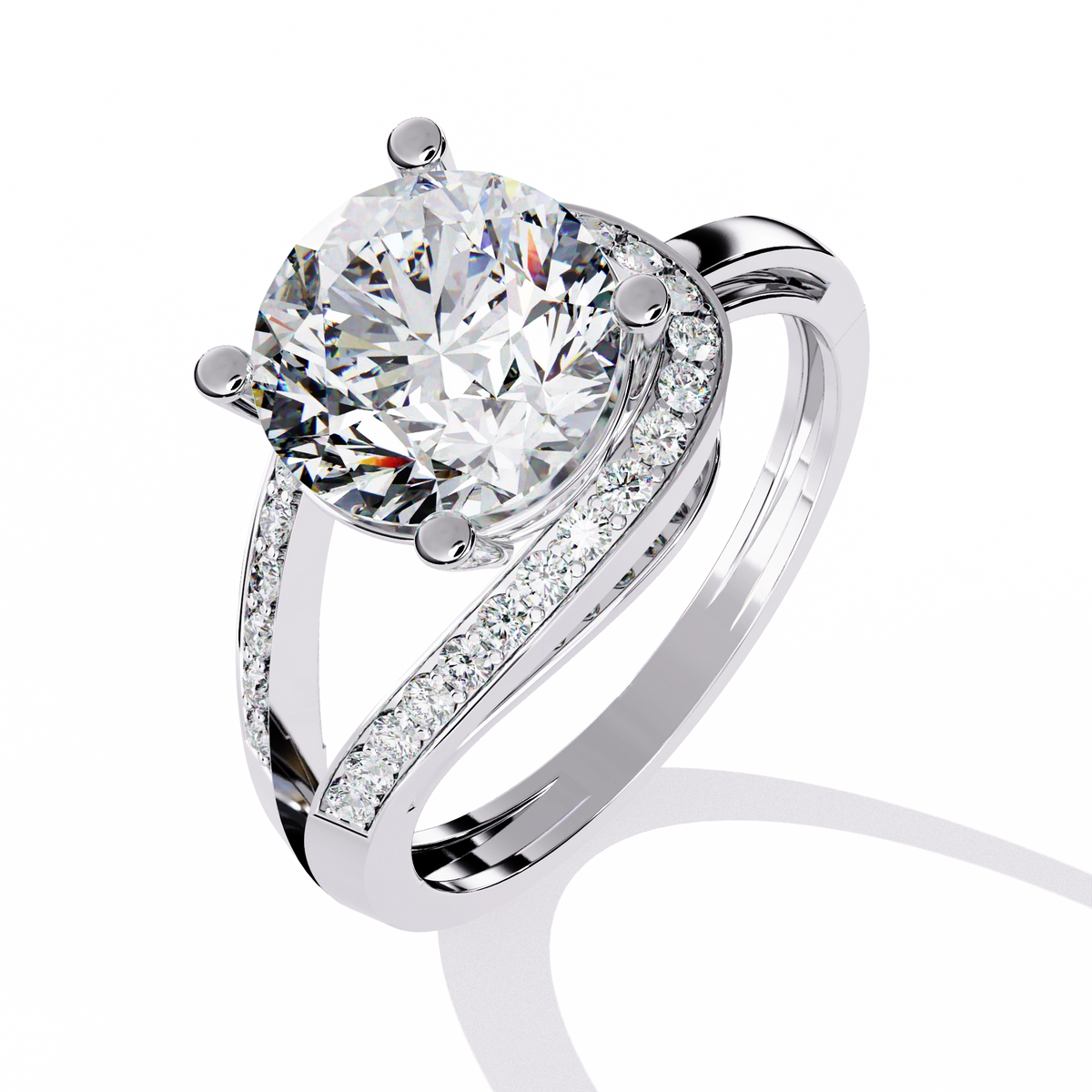 Elegant Gold Plated Solitaire Ring with Sparkling CZ Stones