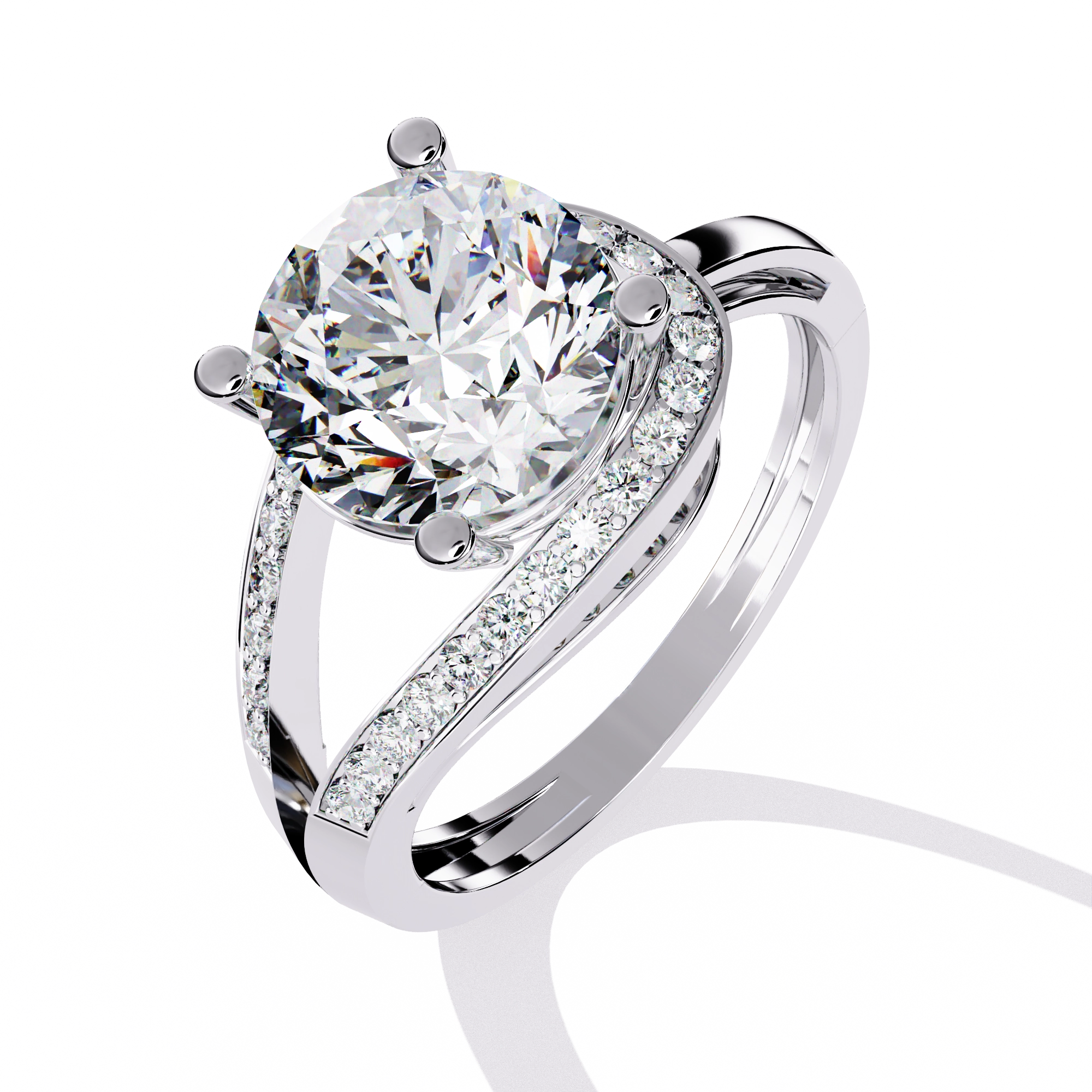 Elegant Gold Plated Solitaire Ring with Sparkling CZ Stones