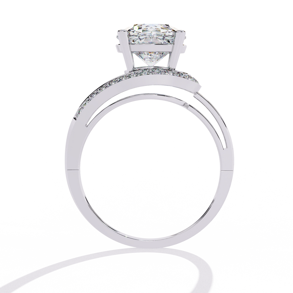 Elegant Gold Plated Solitaire Ring with Sparkling CZ Stones