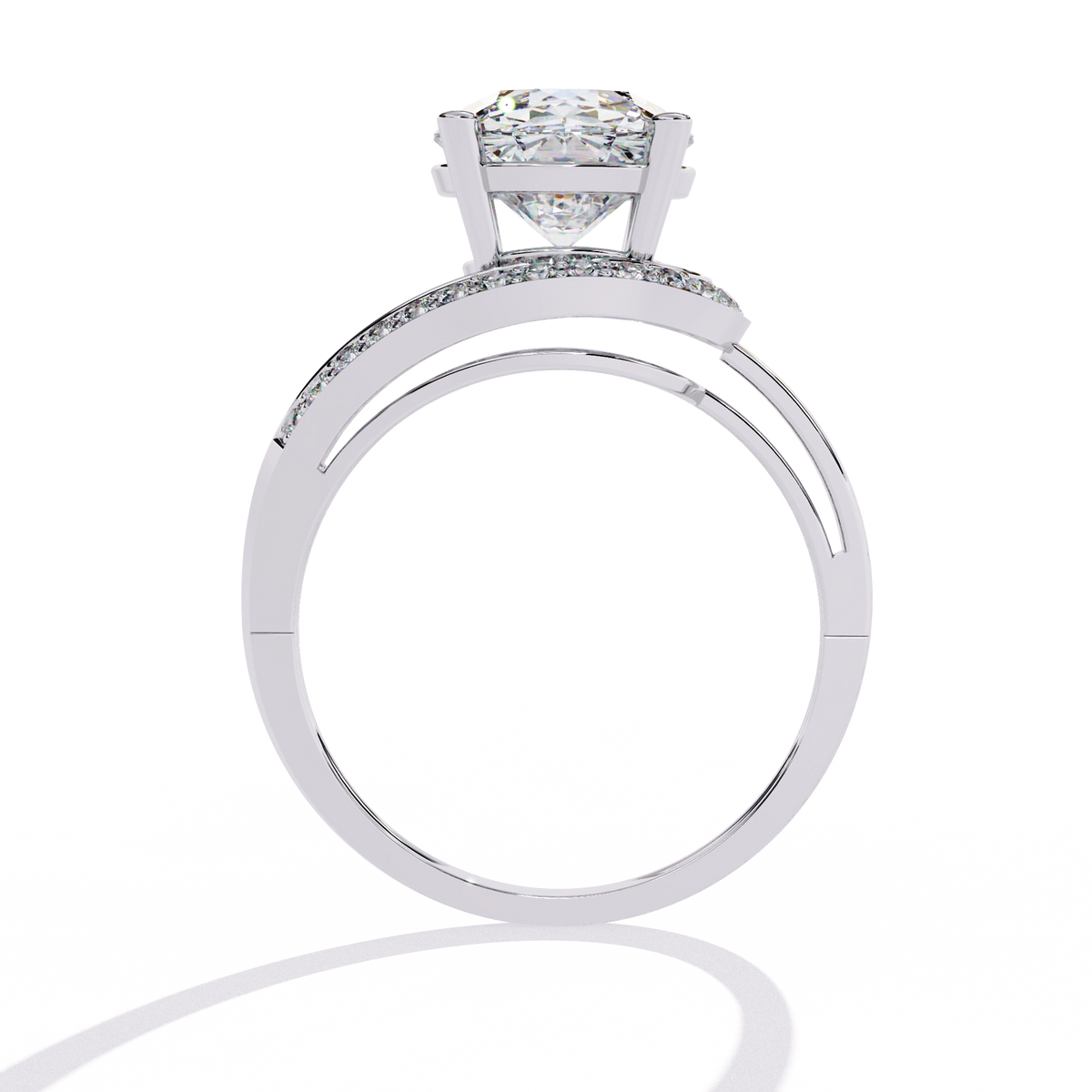 Elegant Gold Plated Solitaire Ring with Sparkling CZ Stones