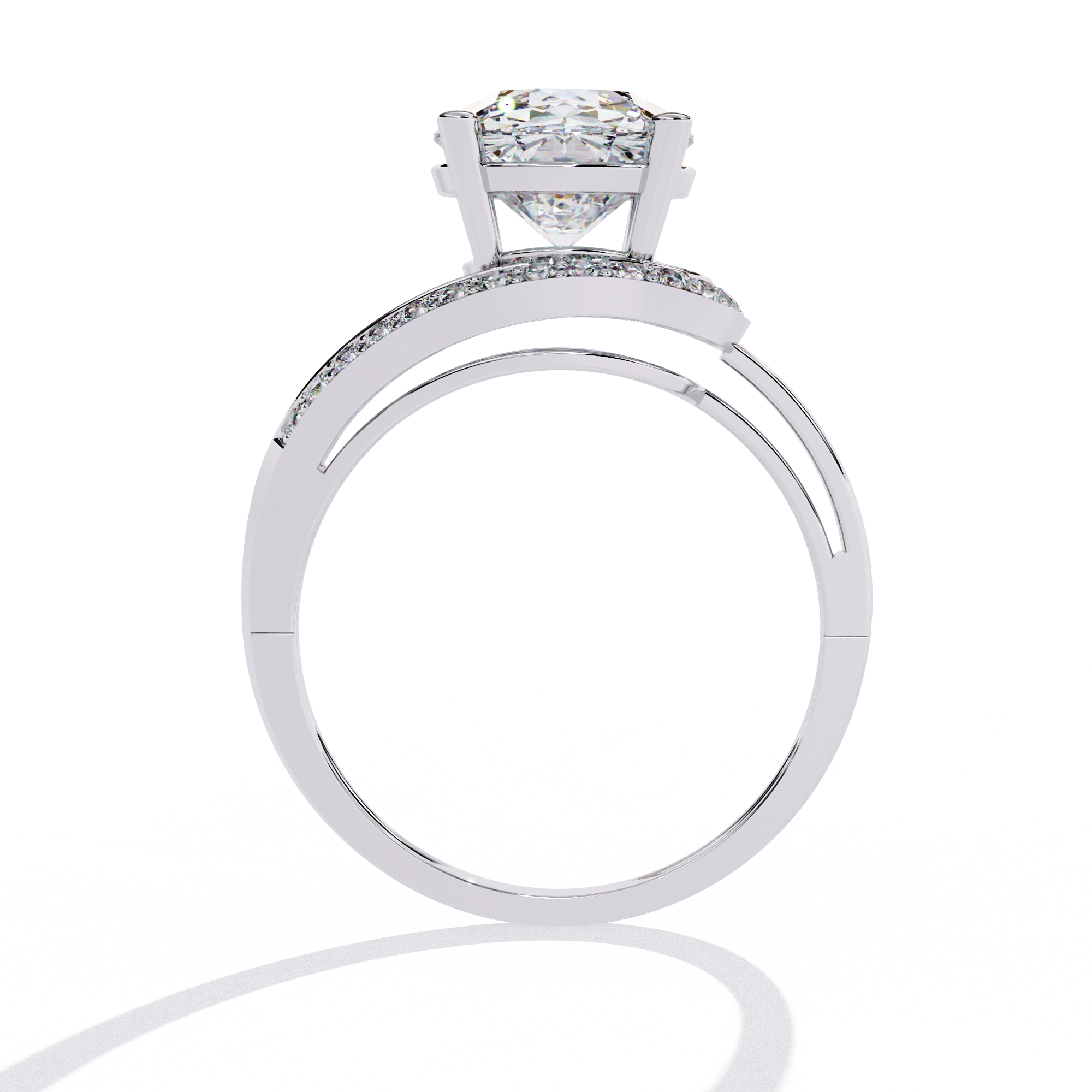 Elegant Gold Plated Solitaire Ring with Sparkling CZ Stones
