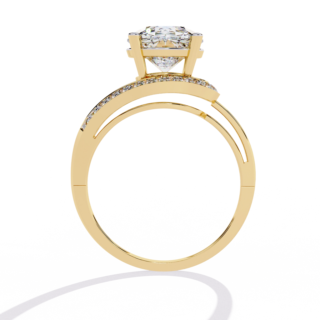 Elegant Gold Plated Solitaire Ring with Sparkling CZ Stones