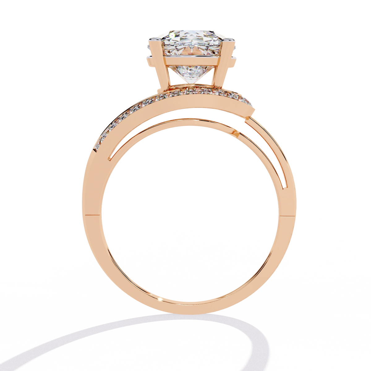 Elegant Gold Plated Solitaire Ring with Sparkling CZ Stones