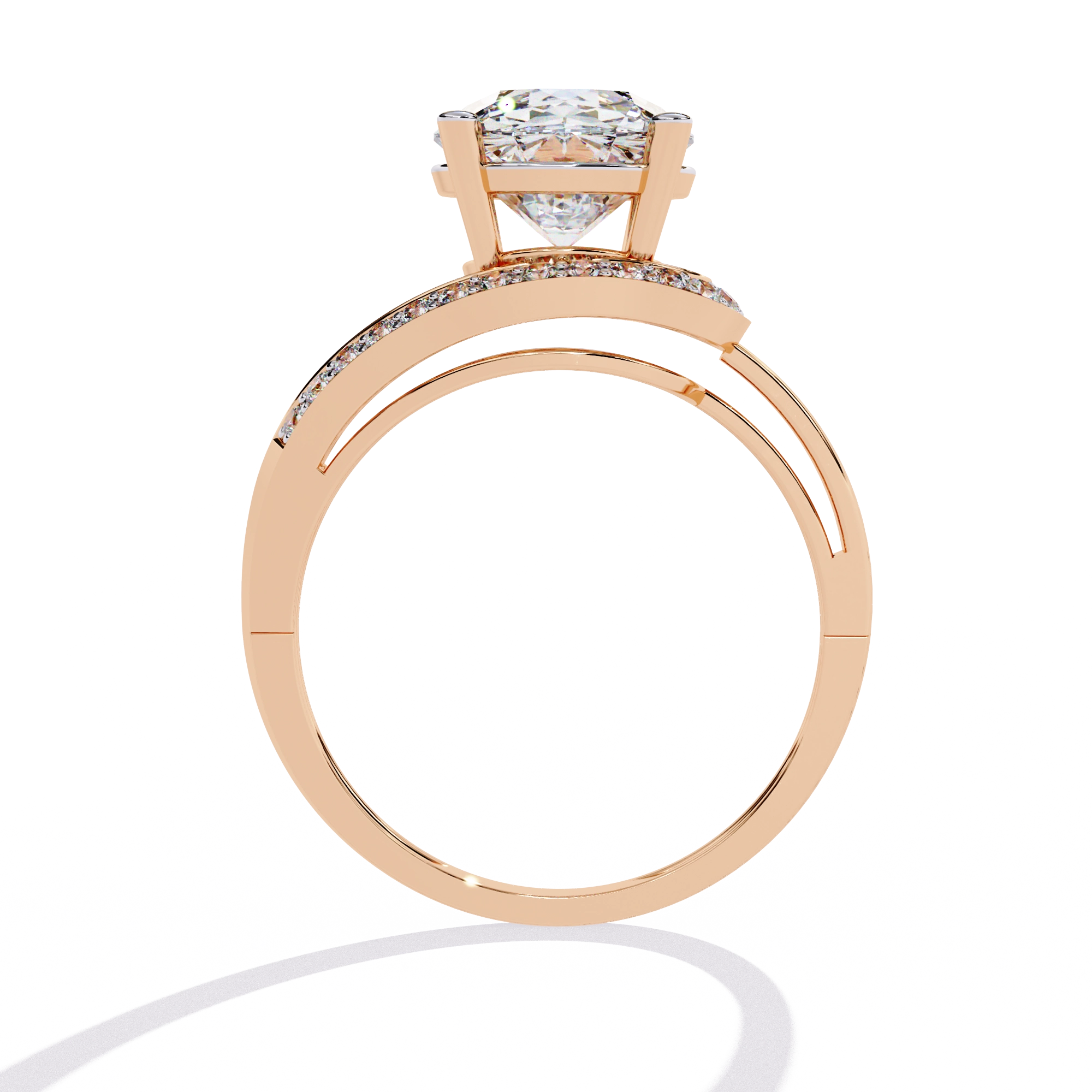 Elegant Gold Plated Solitaire Ring with Sparkling CZ Stones