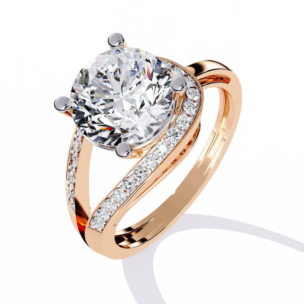 Elegant Gold Plated Solitaire Ring with Sparkling CZ Stones