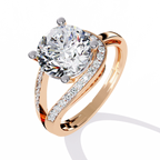 Elegant Gold Plated Solitaire Ring with Sparkling CZ Stones