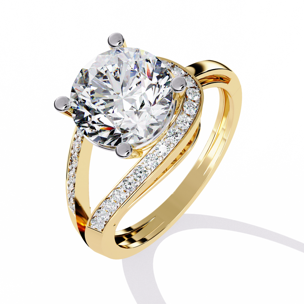 Elegant Gold Plated Solitaire Ring with Sparkling CZ Stones