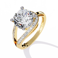Elegant Gold Plated Solitaire Ring with Sparkling CZ Stones