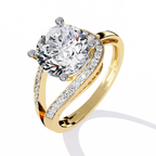 Elegant Gold Plated Solitaire Ring with Sparkling CZ Stones