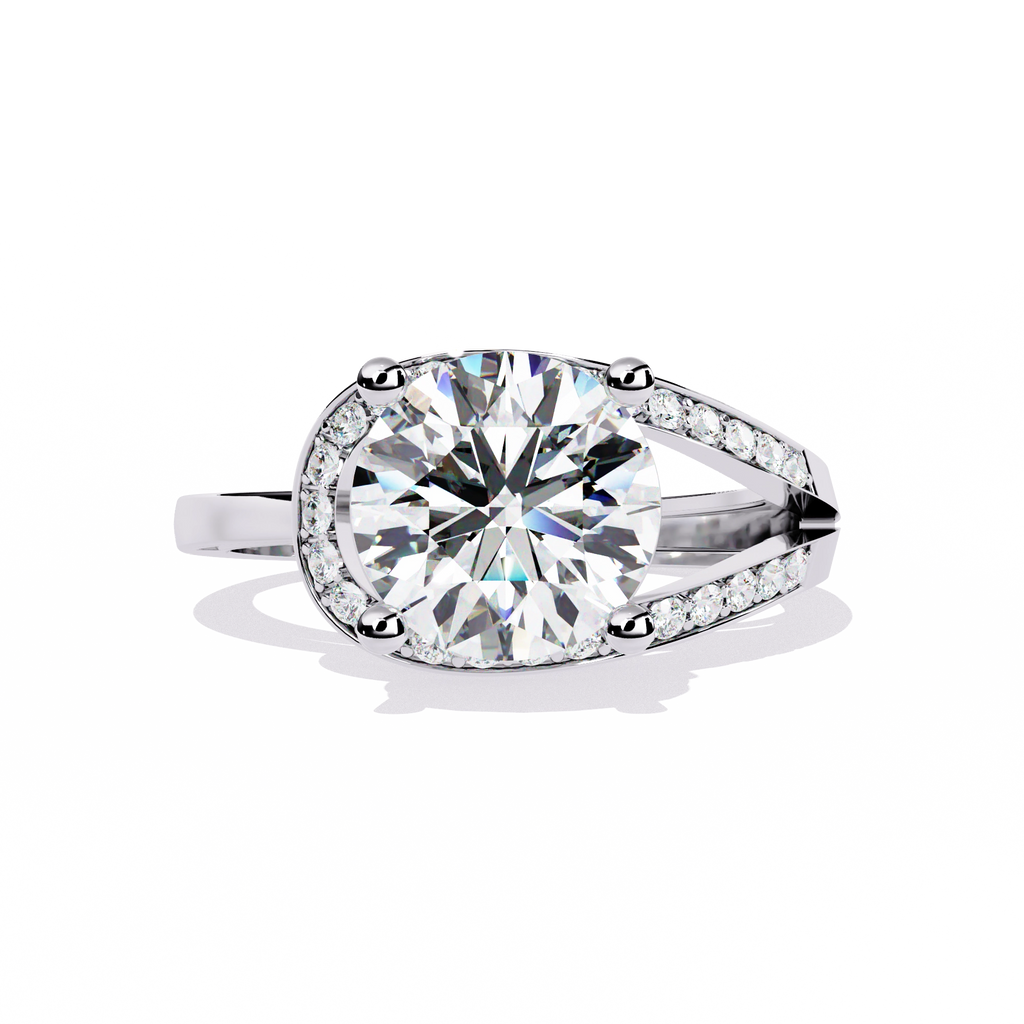 Elegant Gold Plated Solitaire Ring with Sparkling CZ Stones