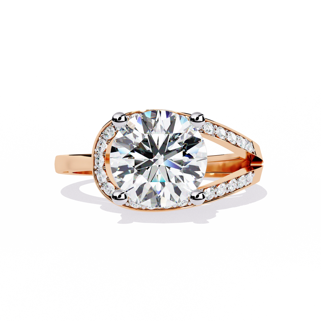 Elegant Gold Plated Solitaire Ring with Sparkling CZ Stones