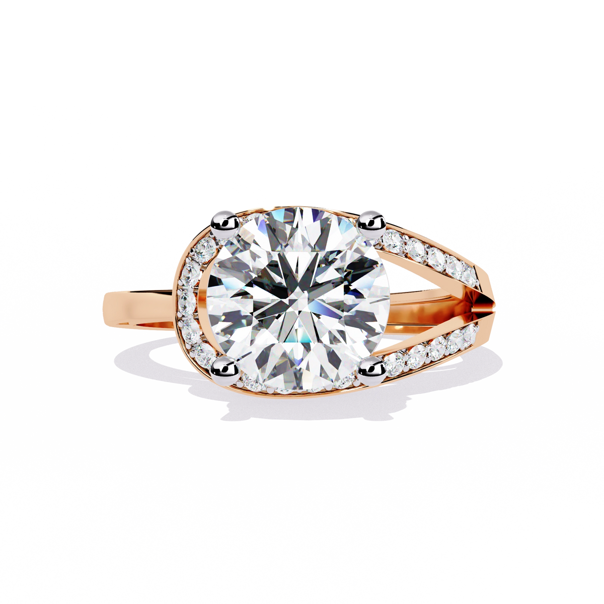 Elegant Gold Plated Solitaire Ring with Sparkling CZ Stones