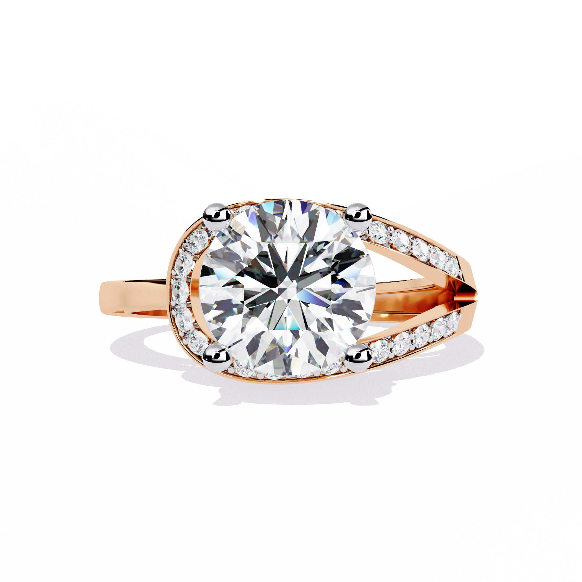 Elegant Gold Plated Solitaire Ring with Sparkling CZ Stones