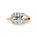 Elegant Gold Plated Solitaire Ring with Sparkling CZ Stones