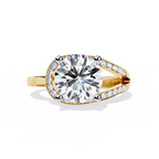 Elegant Gold Plated Solitaire Ring with Sparkling CZ Stones