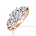 Three-Stone Solitaire Ring with CZ Diamonds