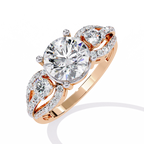 Three-Stone Solitaire Ring with CZ Diamonds