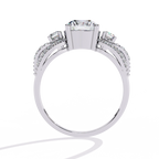 Three-Stone Solitaire Ring with CZ Diamonds