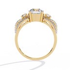 Three-Stone Solitaire Ring with CZ Diamonds