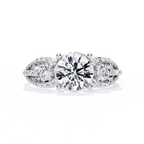 Three-Stone Solitaire Ring with CZ Diamonds