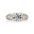 Three-Stone Solitaire Ring with CZ Diamonds