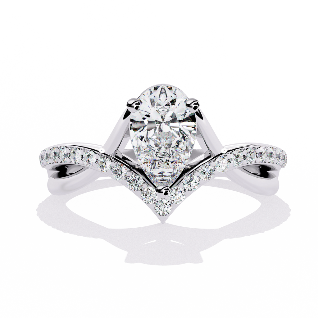 Heart Shape Solitaire Ring with CZ Stones