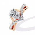 Heart Shape Solitaire Ring with CZ Stones